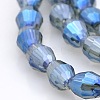Full Rainbow Plated Glass Faceted Rice Beads Strands GLAA-A030A-FR03-1