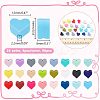 96Pcs 24 Colors Heart Food Grade Eco-Friendly Silicone Beads SIL-PH0001-30-2