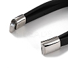 Men's Black PU Leather Cord Multi-Strand Bracelets BJEW-K243-01AS-4