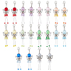 20Pcs 10 Colors Angel ABS Plastic Pearl & Acrylic & Alloy Pendant Decorations HJEW-PH02228-1