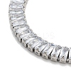 Brass Pave Clear Cubic Zirconia Rectangle Link Bracelets BJEW-B094-11A-P-2