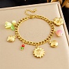 304 Stainless Steel Acrylic Charm Bracelets BJEW-G761-02G-1