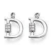 Rhodium Plated 925 Sterling Silver Micro Pave Cubic Zirconia Charms STER-T004-12P-2