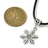 Tibetan Alloy Snowflake Pendant Necklaces NJEW-JN04538-04-3