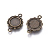 Tibetan Style Link Cabochon Bezel Settings TIBEP-0578-AB-LF-2