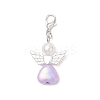 Heart Angel ABS Plastic Imitation Pearl & Acrylic Pendant Decorations HJEW-JM03528-01-4