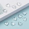 Transparent Glass Heart Cabochons GGLA-R021-8mm-8