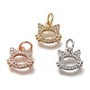 Brass Micro Pave Clear Cubic Zirconia Charms ZIRC-B002-55-1