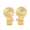 Rack Plating Brass Micro Pave Clear Cubic Zirconia Stud Earrings for Women EJEW-C125-27B-G-4