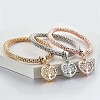 3Pcs Alloy Rhinestone Charm Bracelets WGE2207-01-1