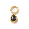 Ion Plating(IP) 304 Stainless Steel with Rhinestone Charms STAS-G351-18G-01-1