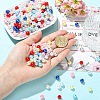 500Pcs 5 Colors Spray Painted ABS Plastic Imitation Pearl Beads OACR-YW0004-49A-4