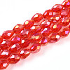 Transparent Electroplate Glass Beads Strands LS-EGLA-N013-T6mm-B29-1
