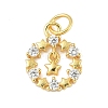 925 Sterling Silver Micro Pave Clear Cubic Zirconia Star Ring Charms STER-S011-05G-1