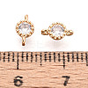 Brass Pave Cubic Zirconia Connector Charms KK-N276-04G-01-3