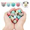 40Pcs 5 Colors Wood European Beads WOOD-GL0001-14-2