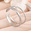 304 Stainless Steel Open Cuff Rings for Women RJEW-A056-01P-1