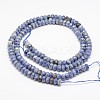 Faceted Natural Blue Spot Jasper Rondelle Beads Strands G-K090-05-2