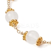 Brass & Imitation Jade Round Glass Link Bracelets for Women BJEW-JB10771-3