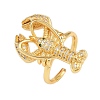 Brass Micro Pave Cubic Zirconia Cuff Rings LS-RJEW-C145-01A-G-4