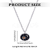 1Pc Alloy Black Enamel Moon Sun Pendant Necklaces NJEW-LP0002-94P-2