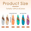12Pcs 6 Colors Transparent Resin & Walnut Wood Big Pendants RESI-TA0002-73-3
