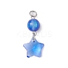 7Pcs 7 Colors Resin Imitation Cat Eye Pendants PALLOY-JF02643-02-3