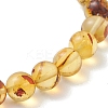 Natural Amber Round Beads Stretch Bracelets for Women Men BJEW-JB13379-4
