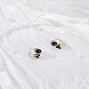 1 Pair Flower Zinc Alloy Clear Cubic Zirconia Stud Earrings EJEW-LP0007-094B-3