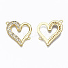Brass Micro Pave Clear Cubic Zirconia Links Connectors ZIRC-N039-113-NF-2
