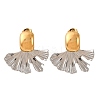 304 Stainless Steel Two Tone Stud Earrings for Women EJEW-A136-01C-GP-4
