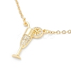 Brass Micro Pave Clear Cubic Zirconia Pendant Necklaces NJEW-F281-03-2
