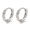 Brass Micro Pave Clear Cubic Zirconia Hoop Earrings EJEW-C121-01P-1