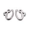 Gunmetal Plated Alloy Letter Pendants LS-PALLOY-P097-03-U-1