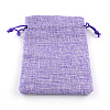 Polyester Imitation Burlap Packing Pouches Drawstring Bags X-ABAG-R005-9x7-03-1