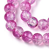 Transparent Crackle Baking Paint Glass Beads Strands X1-DGLA-T003-01A-09-3