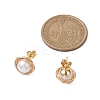 Brass Wired & Plastic Imitation Pearl Ear Studs EJEW-JE06123-3