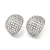 Rack Plating Brass Hollow Dome Stud Earrings for Women EJEW-Z019-18P-1