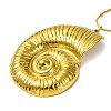Ion Plating(IP) 304 Stainless Steel Shell Shaped Pendant Snake Chain Necklaces for Women NJEW-A034-01G-1