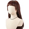 Natural Dyed & Heated Black Agate Beaded Necklaces for Women NJEW-JN03789-06-3