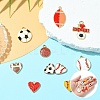 10Pcs 10 Styles Sports Style Balls Alloy Enamel Pendants ENAM-YW0004-55-4