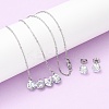 304 Stainless Steel Cubic Zirconia Pendant Necklaces & Stud Earrings for Women SJEW-B022-01P-1