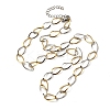 304 Stainless Steel Teardrop Link Chain Necklaces for Women Men NJEW-A058-02GP-4
