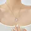 Elegant Brass Clear Cubic Zirconia Hollow Design Butterfly Heart Pendant Necklaces for Women XC3583-3