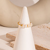 French Style Freshwater Pearl Stainlee Steel Finger Rings for Women OM4825-5