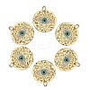 6Pcs Brass Micro Pave Clear Cubic Zirconia Pendants ZIRC-SZ0001-74-1