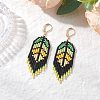 Handmade Glass Seed Beads Dangle Earrings EJEW-MZ00561-02-1