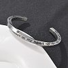 Viking Word Always in My Heart 304 Stainless Steel Enamel Cuff Bangles for Women BJEW-Z092-10P-1