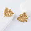 304 Stainless Steel Fan-Shaped Flower Stud Earrings for Women CO6863-3