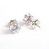 Cubic Zirconia Stud Earrings EJEW-O041-01-1